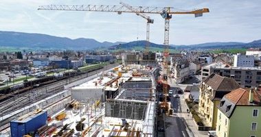 Meva is a family owned manufacturer of formwork located in Southwest Germany. A new central university campus with three faculties is being built in Delémont, Switzerland, using Meva formwork. The campus complex is 656 feet (200 meters) long and comprises four offset blocks with four levels each, plus an underground car park and a 9-story tower on the south side.